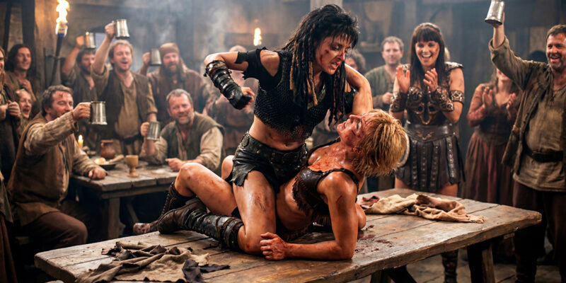 Tara BEATS on Gabrielle from Xena Warrior Princess
